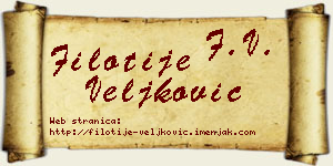 Filotije Veljković vizit kartica